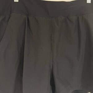 LANDS END Sz 16  Women's 5" Quick Dry Elastic Waist Board Shorts Cover-up Black
